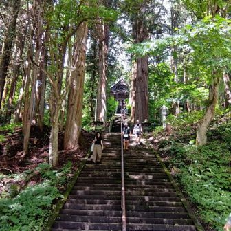 戸隠神社⛩️中社 ここは観光客らに配慮して歩行区間。