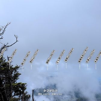 雲で隠れてしまいましたが、蓼科山は特徴的なシルエットが一瞬見えてました