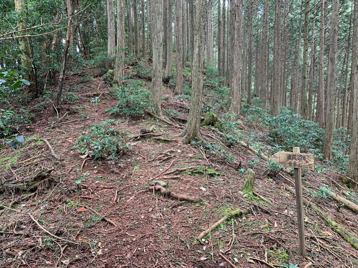 行きは、気付きませんでしたが、金華山と同じ標高(328m)の案内看板