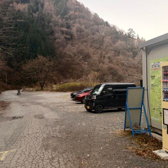 鳥倉の駐車場並みに駐車場まで悪路(落石や倒木など)です…
百名山のアクセスの悪さで上位5つ以内には入りそう…
剣山、塩見(鳥倉)、トムラウシ、光…
まさか自分の他に2台車あるとは…🫢
他にも登山者いるので完全なソロでないことに一安心しました笑