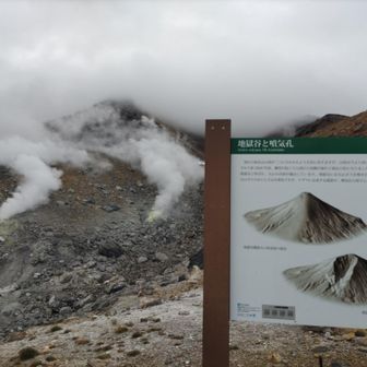 下山時に寄り道したスポット🌋
2,800年前に爆発したそうです🤯
それで真ん中に谷があるのか❕