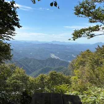 西方向の山々　
正面は大江高山