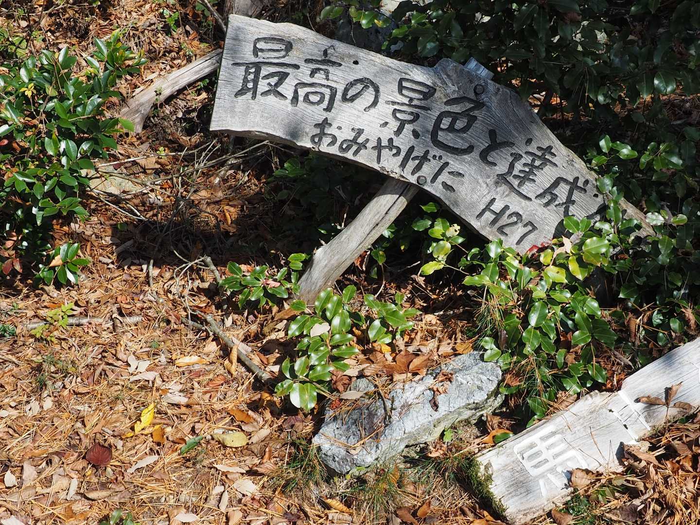その脇にも馬止岩の標識あり。