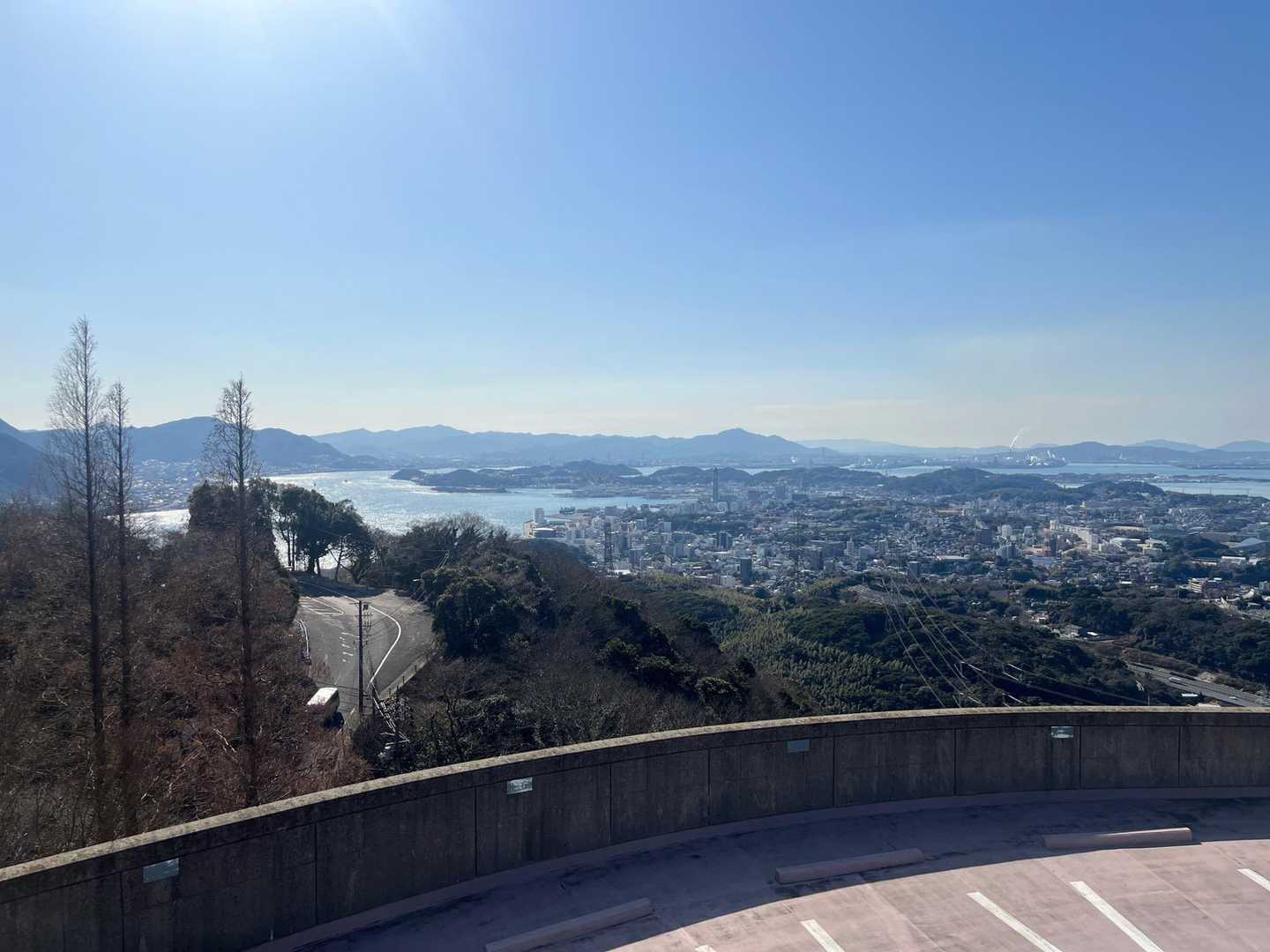 火の山、駐車場より
