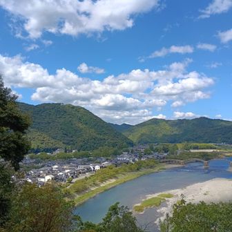 途中眺望✨錦川🌈錦帯橋🏯岩国城