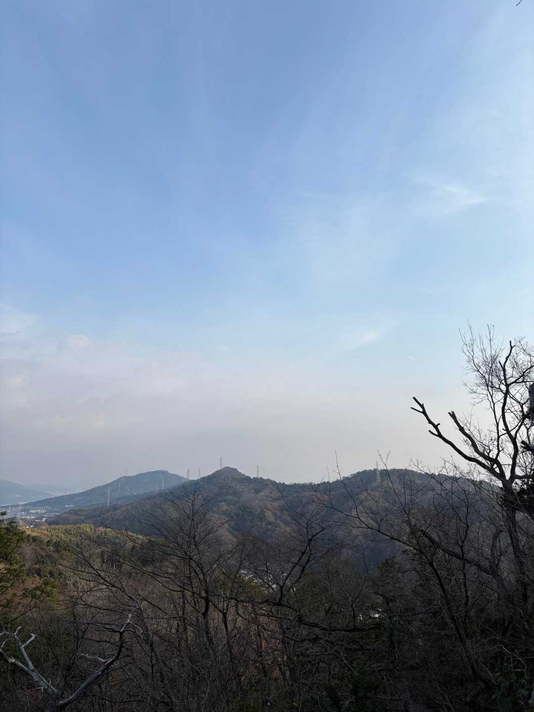 これから向かう、見越山と柚木城山