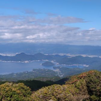 金冠山からの眺め。
入り組んだ海岸線が美しい