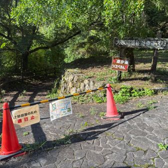 つくたべかんの下まで来ましたが通行止めです。駐車場に戻りその先から渓谷を歩いてみました。