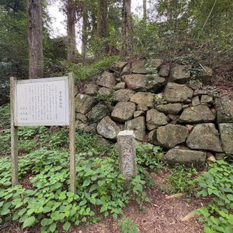 神社の裏には当時の石垣が残っている貴重な場所も存在しています。