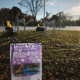 ありまふじ公園イルミネーション2025
こんなのやっているのかと
仕事終えたあとに夜見に行こうと思ったが明日からだった