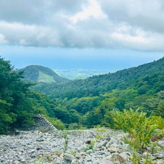 下山ルートは行者谷コースへ〜
正面に見える豪円山から見る大山北壁もサイコーなんやけど、今日はダメやな〜😥