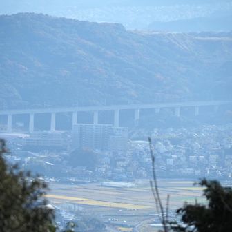 山頂からの眺め。新幹線でしょうか
