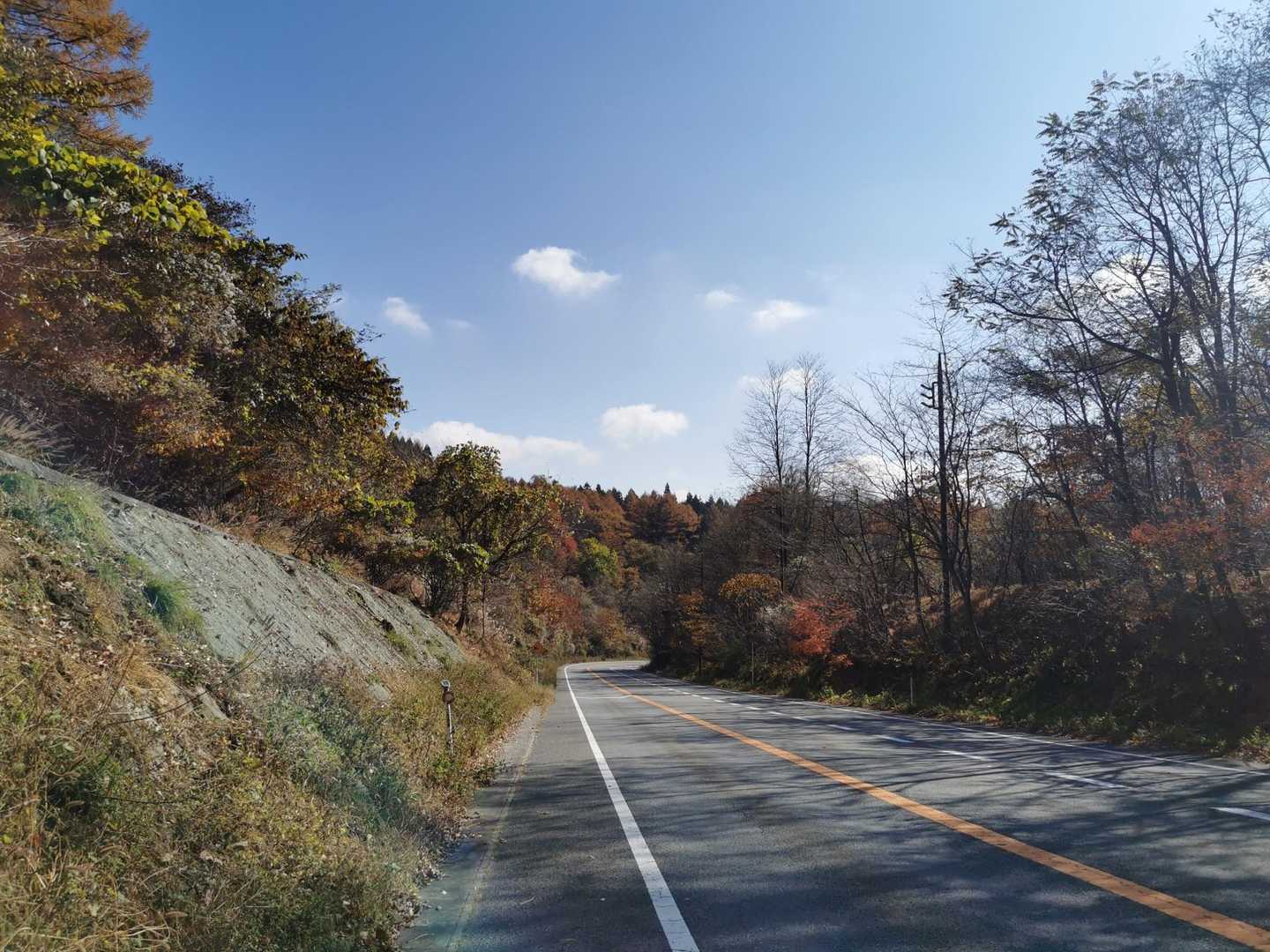 まずは車道沿いを歩きます