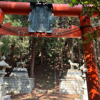 荒倉神社⛩狛犬ならぬ狛馬です
