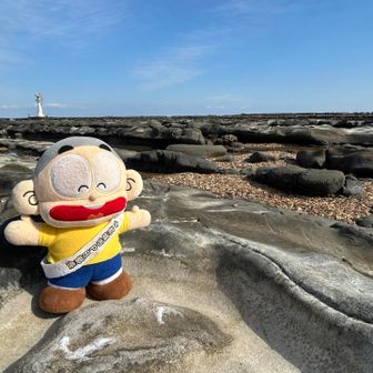 双石山・花切山・岩壺山 「鬼の洗濯板」です。ここから南の「巾着島」まで、約8kmの海岸線に見られます。