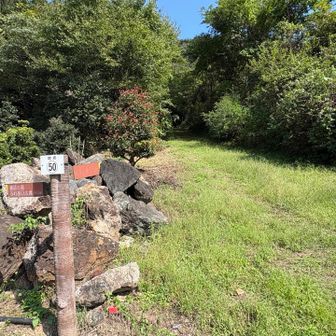 大蔵山登山口。アスファルト道路に接している。