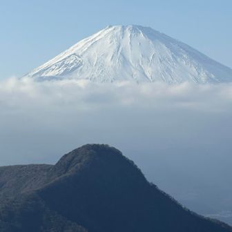 富士山と金時山が重なる圧倒的な迫力〽️