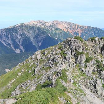 水晶岳北峰と薬師岳