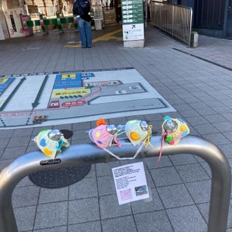 ここは江ノ電江ノ島駅改札出口にすずめの置物
そして近所の人が服を着せています❣️