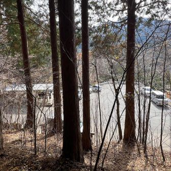 降りてきました
駐車場は余裕ですね。平日ですから。