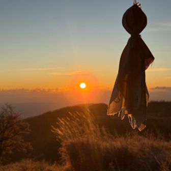 てるてる坊主が、日の出を眺めてる
哀愁があるんだな