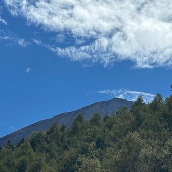 朝は気が付かなかったのですが樹海台駐車場からも富士山見えてました💦