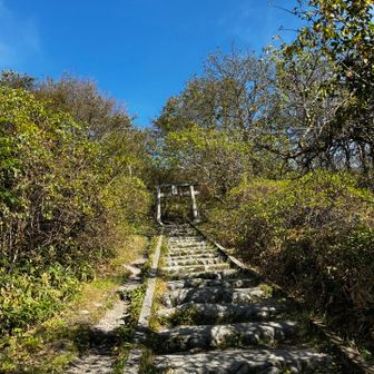 この階段を登って榛名富士山頂へ