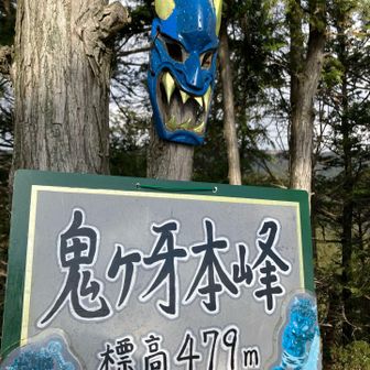 少し登ると、
見たかった鬼のお面👹