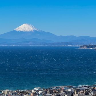 仙元山からの江ノ島と富士山
