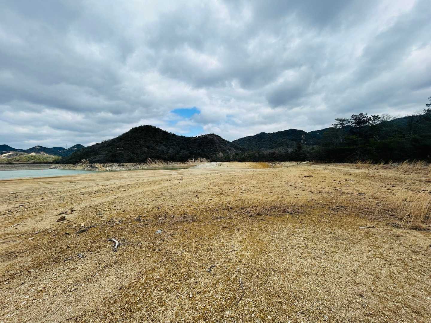 昭和池の畔。仮面ライダーの撮影にでてきそうな場所。