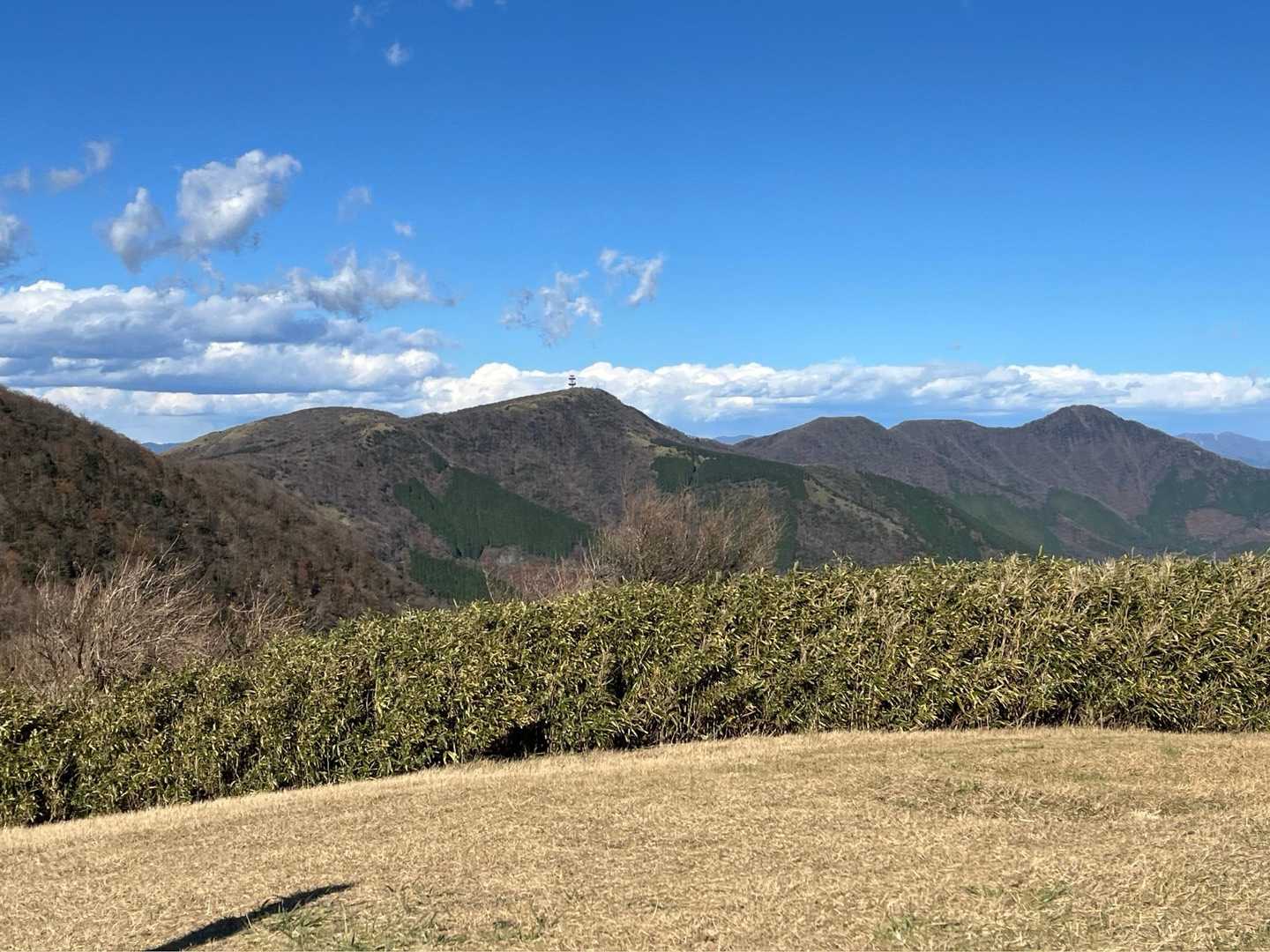 鉄塔が見えるのが丸岳　けっこう歩いた😊