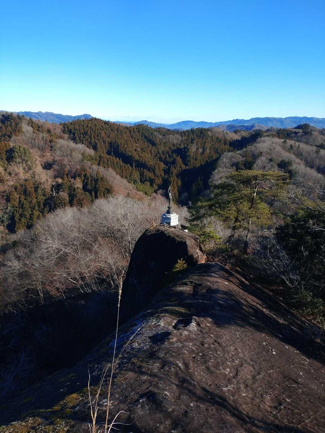 下のお寺👣から眺めた観音様はスゴイ所にお立ちです

迂回道もありますが
岩の上をてくてく行きます
