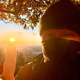 初日の出🌅にタッチ😅