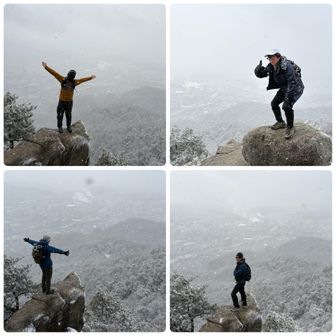 地獄岩で 大はしゃぎの昭和男子😆
