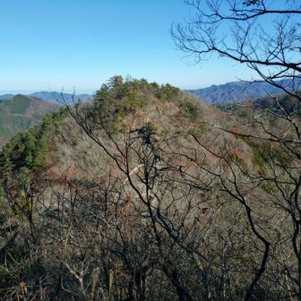 天狗山山頂からの景色、大前山。