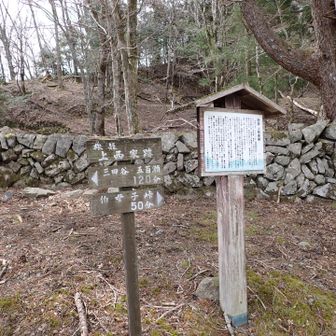 上西屋跡
昭和の初めまであった旅籠
石垣と杉の古木が残っている

