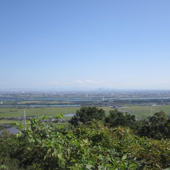 良く晴れているが東方面は遠景が霞んでいて目当ての山々を観ることはできない。
晩秋といってもまだまだ気温が高いためか？
