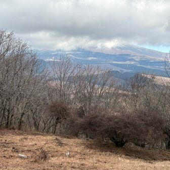 まだ厚い雲の中の富士山