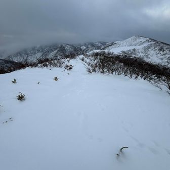 尾根に上がるとそこまで沈まないのでラッセル楽になるね
残念なのが天気ね⤵︎
予報変わり⤵︎
悪くなってるじゃん⤵︎