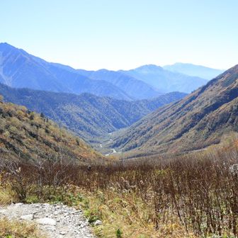 シシウドヶ原から今までの軌跡を確認。
ここらで半分歩いたところか。。