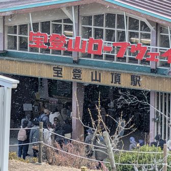 ズームすると雪が降っているのがわかる