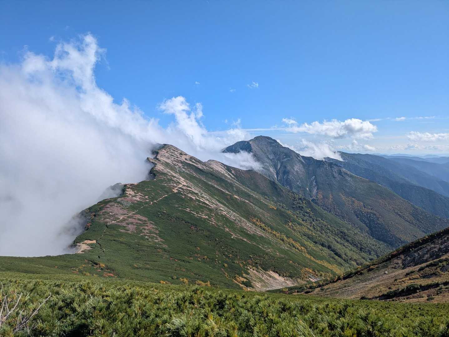 大下りノ頭-大天井岳-常念乗越 縦走コースの写真