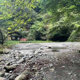 1回目の渡渉。天気スッキリせず
テンション下がってます😭