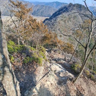 大鳥山頂へ向かう。振り返って。正面は生駒山