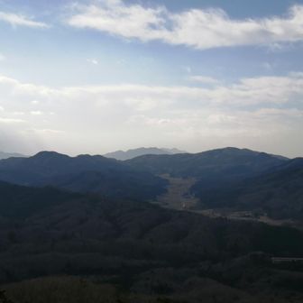 中央のぼんやりしてるのは筑波山
こちらからはこんな形なのね