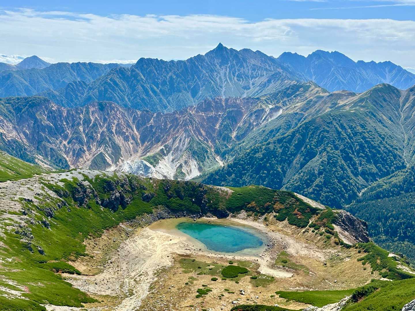 薬師岳登山口-五光岩ベンチ-アラスカ庭園-スイス庭園-祖父 縦走コースの写真