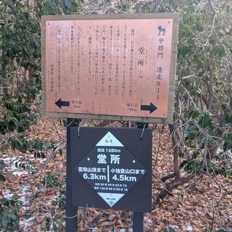 「突如、悲劇が起きる！」で終わる、思わせぶりな看板（笑）ここから先は、自分で登って確認してください