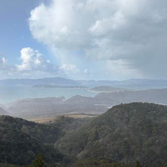 展望台からの眺望でだんだん雪が風とともに強く降り出し🌨️すぐに離れました。