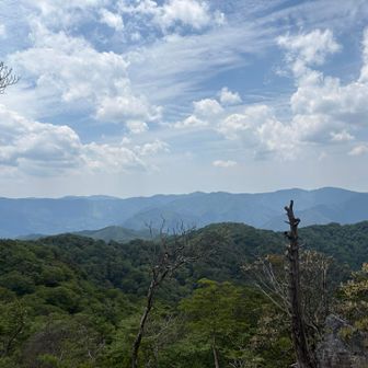 西側に上福根山、五勇山、国見岳