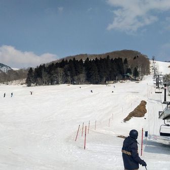 下りはリフト利用不可の為、
ゲレンデの脇を黙々と歩く。
ちびっ子スキーヤー(推定年齢4〜5歳)
に簡単に抜かれ、ウインタースポーツをしてこなかった自分を悔やむ😞笑

馬の背は所々、地肌が見えてましたが、他はまだ雪が残っていて良い感じのスノーハイクでした。しかも雪がまだ汚れてなかった🤗
今回、めちゃくちゃイケメンの　雁戸山が気になってきました✨

帰りに米沢から見える杭甲山がもう
カッコいいったらもう✨
見えた瞬間、2週間前の登頂した瞬間にタイムスリップ⌛️
全部杭甲に持ってかれた🥰
蔵王さんごめんなさい😅

お、おつかれ山でした！